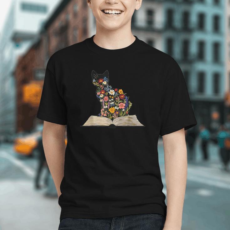 Cat Book Flowers Graphic Youth