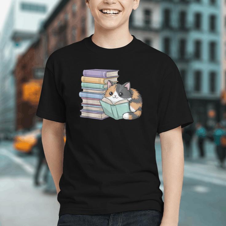 Cat On Books Pets Cats Reading Book Nerd Read Reader Bookcat Graphic Youth