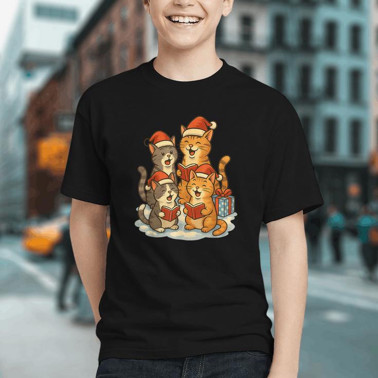Cats Reading Books Christmas Tree Graphic Youth