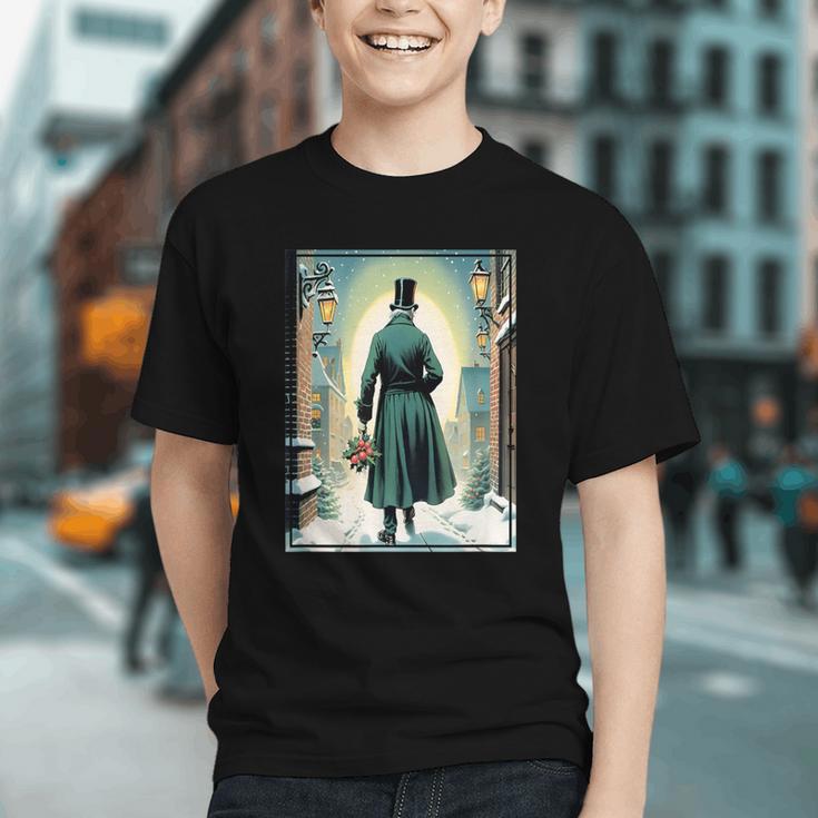 Charles Dickens Christmas Classic Book Ebeneezer Scrooge -Adults Kids Small Short Sleeve T-Shirt Graphic Youth