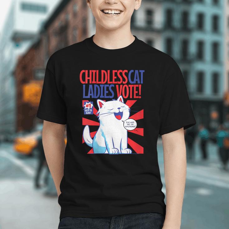 Childless Cat Ladies Vote Kamala Harris Cute Comic Book Cat Graphic Youth