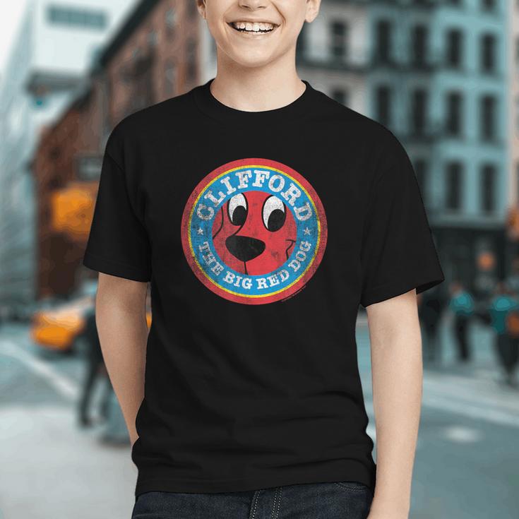 Clifford The Big Red Dog Round Distressed Logo Kids Books Graphic Youth