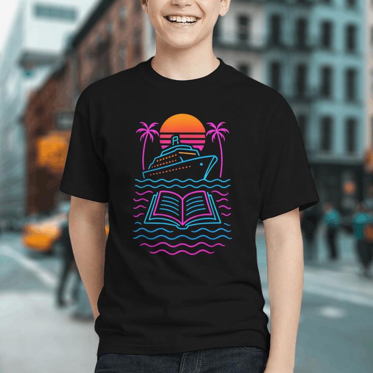 Cruise Ship Vacations Reading Book Lovers Sunset Graphic Youth