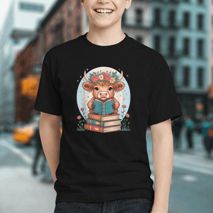 Cute Baby Highland Cow Reading Book Bookworm For Men Women Graphic Youth Cute Baby Highland Cow Reading Book Bookworm For Men Women Graphic Youth