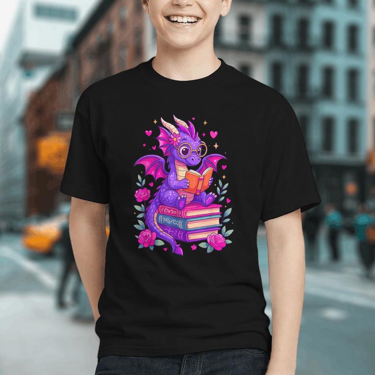 Cute Dragon Reading Books Bookworm Graphic Youth Cute Dragon Reading Books Bookworm Graphic Youth