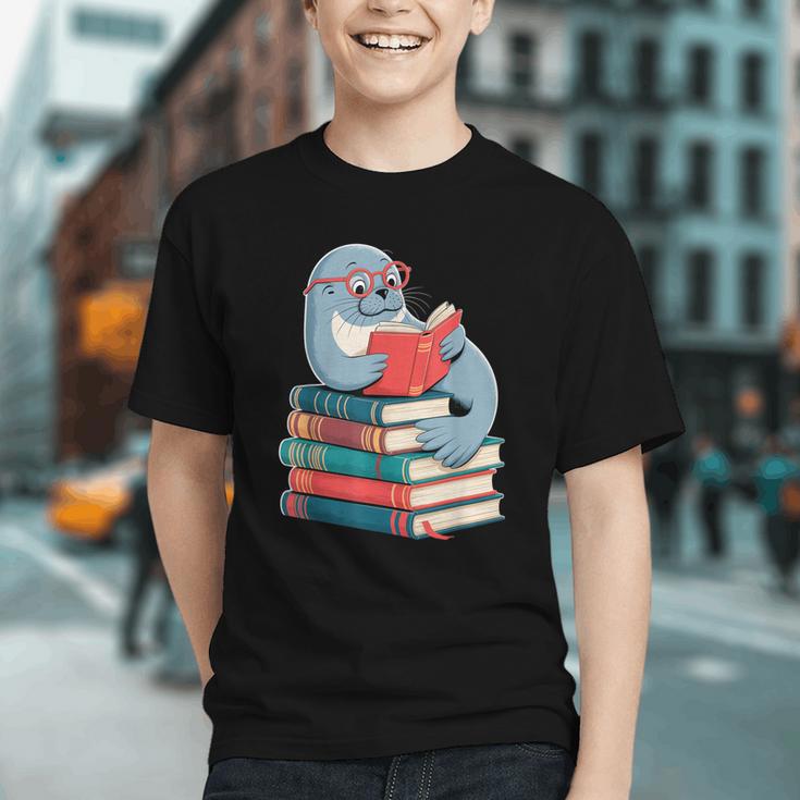 Cute Reading Seal On Books Book Lover Graphic Youth