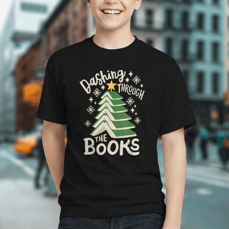 Dashing Through The Books Christmas Book Lovers Men Women Graphic Youth
