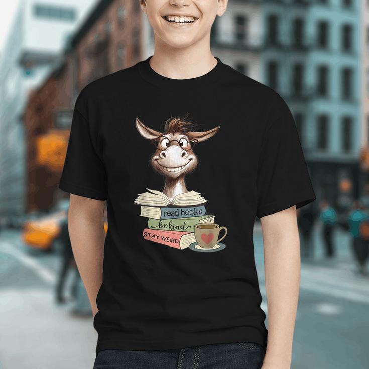 Donkey Reading Book Read Books Be Kind Stay Weird Librarian Graphic Youth