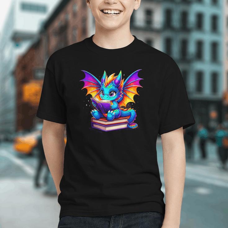 Dragon Reading a Book Bookworm Book Graphic Youth Dragon Reading a Book Bookworm Book Graphic Youth