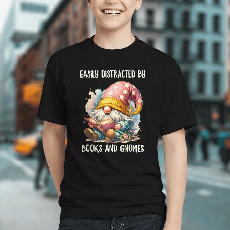 Easily Distracted By Books And Gnomes Book Reading Gnome Graphic Youth Easily Distracted By Books And Gnomes Book Reading Gnome Graphic Youth