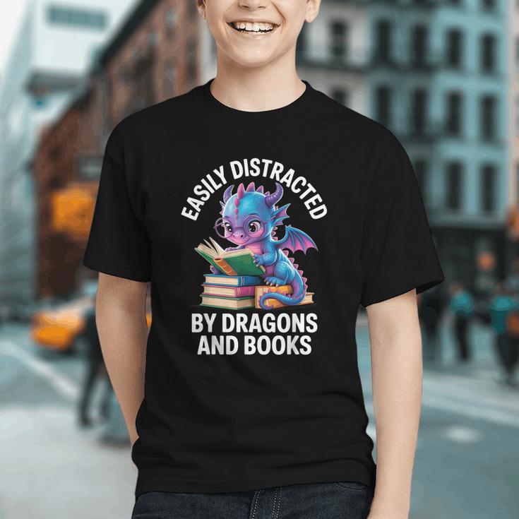 Easily Distracted By Dragons And Books Graphic Youth