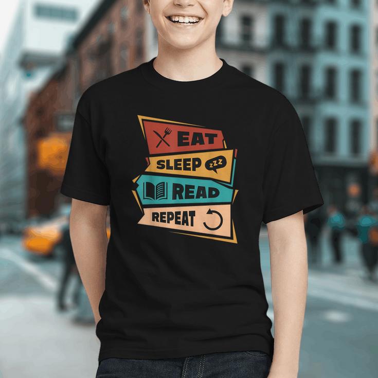 Eat Sleep Read Repeat Reading Books Reader Bookworm Graphic Youth