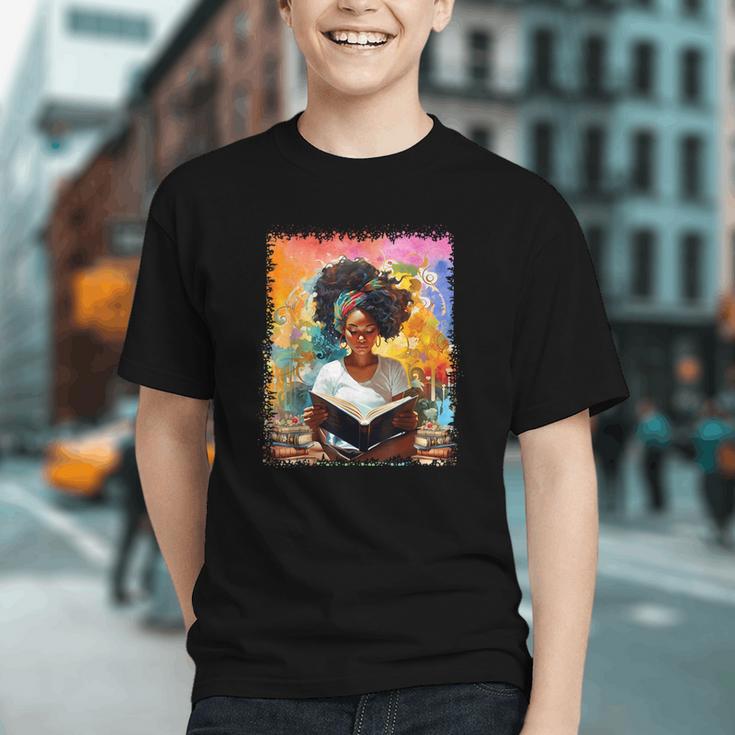 Educated Afro Girl Reading Book Lover History Month Graphic Youth