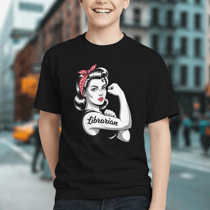 Female Librarian Rosie Riveter Book Guardian Woman Graphic Youth