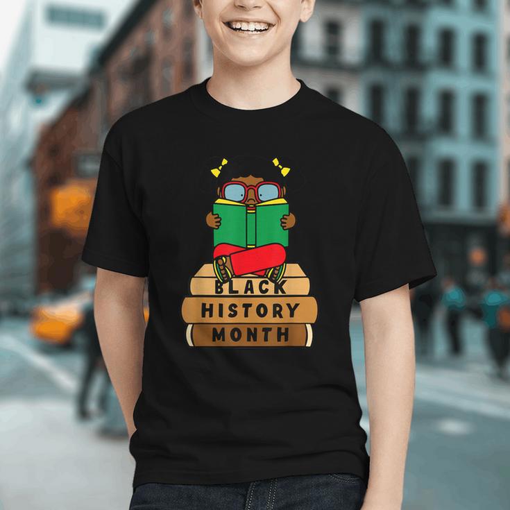 Girl Kid Reading Book Black History Month Bookworm Graphic Youth