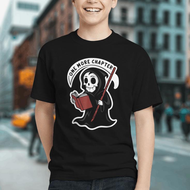 Grim Reaper Bookworm Cute Book Reading Halloween Graphic Youth Grim Reaper Bookworm Cute Book Reading Halloween Graphic Youth