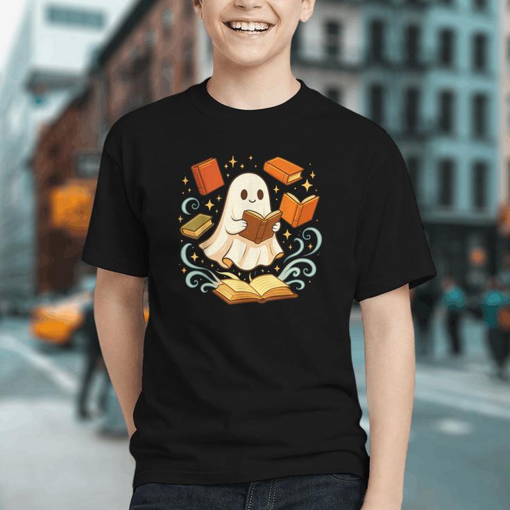 Halloween Cute Ghost Shirt Reading Books Ghost Graphic Youth Halloween Cute Ghost Shirt Reading Books Ghost Graphic Youth