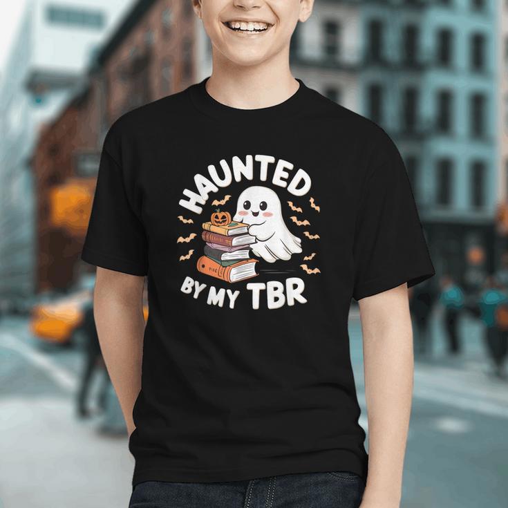 Haunted By My TBR Cute Ghost Book Reading Teacher Halloween Graphic Youth Haunted By My TBR Cute Ghost Book Reading Teacher Halloween Graphic Youth