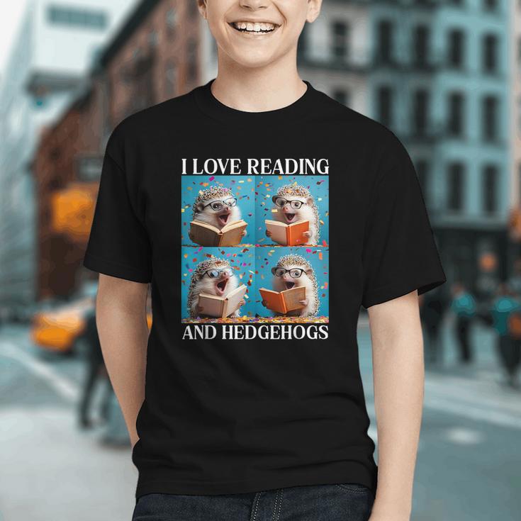 Hedgehog Love Reading And Hedgehogs Child Book Lover Graphic Youth
