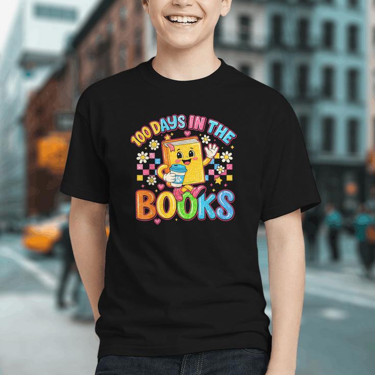HUGvyn Preppy 100 Days In The Books Teacher Reading Coffee Graphic Youth