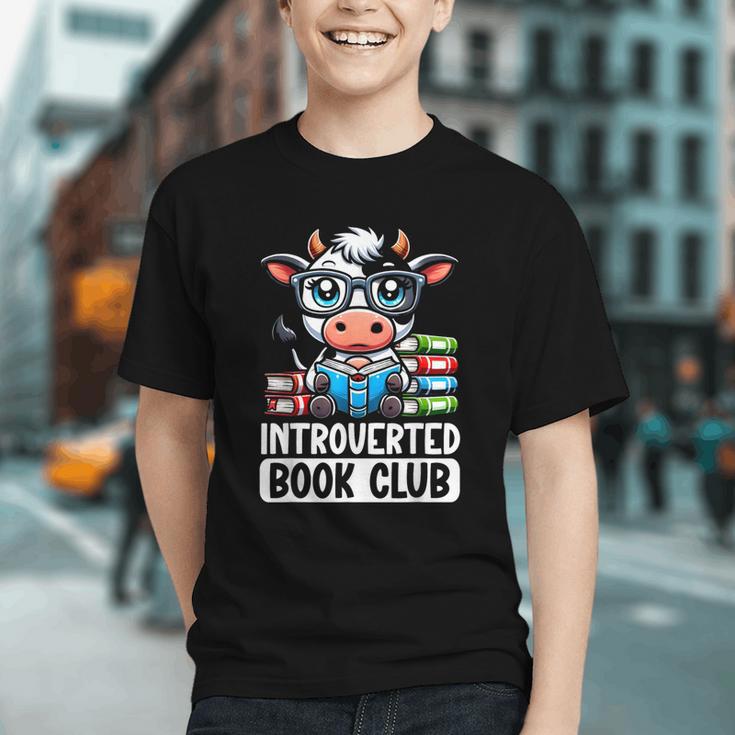 Introverted Book Club Reading Lover Cow Graphic Youth