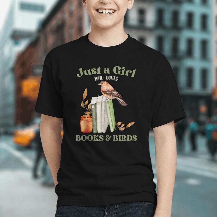 Just a Girl Who Loves Books And Birds Book Reading Bird Love Graphic Youth Just a Girl Who Loves Books And Birds Book Reading Bird Love Graphic Youth