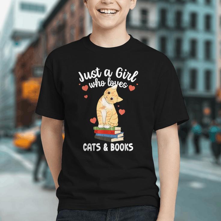 Just a Girl Who Loves Cats And Books Reading Cat & Bookworm Graphic Youth