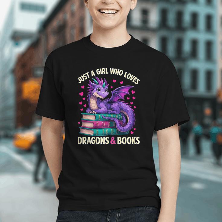 Just a Girl Who Loves Dragons And Books Reading Graphic Youth Just a Girl Who Loves Dragons And Books Reading Graphic Youth