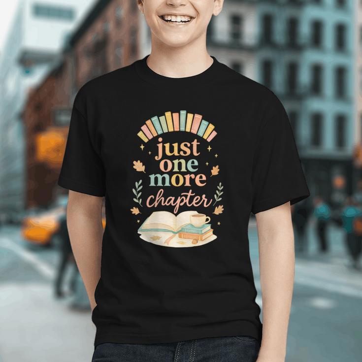 Just One More Chapter Cozy Book Lover Reading & Coffee Graphic Youth Just One More Chapter Cozy Book Lover Reading & Coffee Graphic Youth