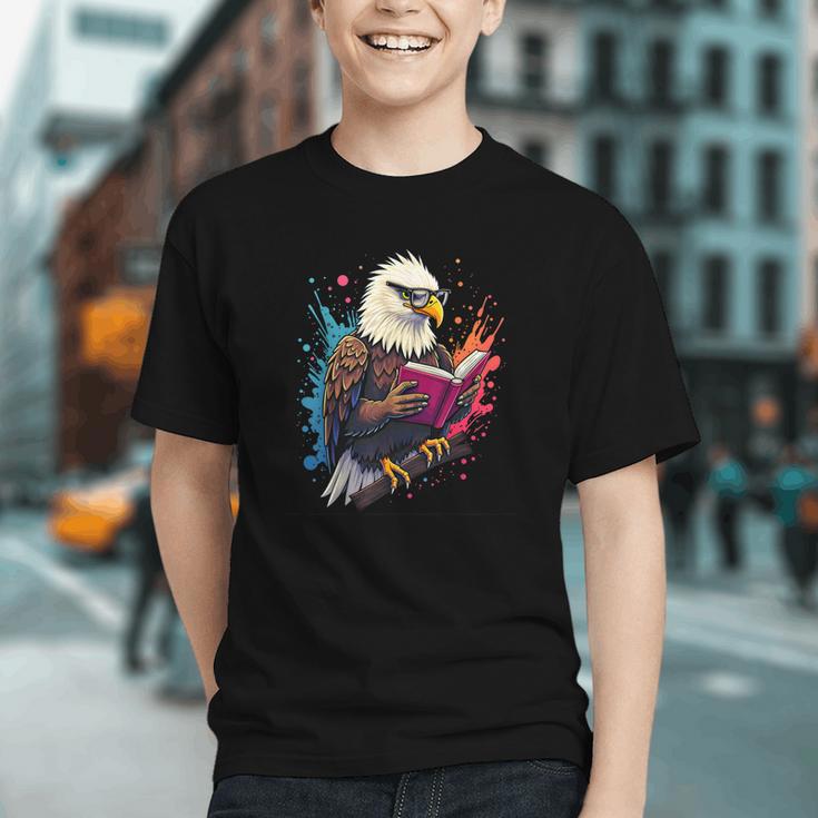 Kawaii Eagle Reads Book Reading Library Book Bookworm Graphic Youth