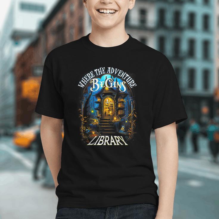 Library Where The Adventure Begins Book Reading Quote Graphic Youth