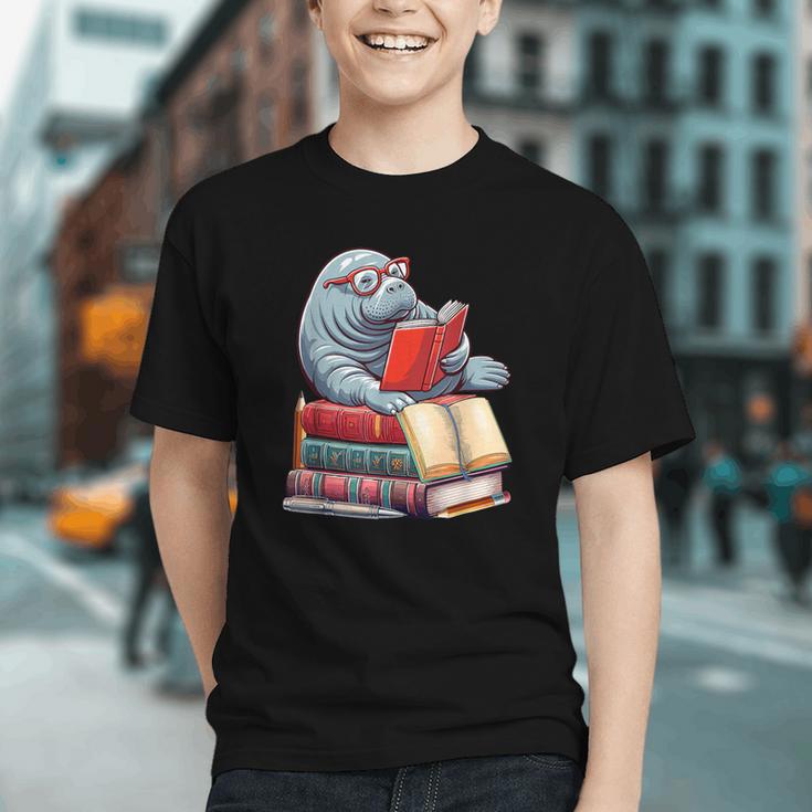 Manatee Reading Books Matching Bookworm Readers Librarian Graphic Youth