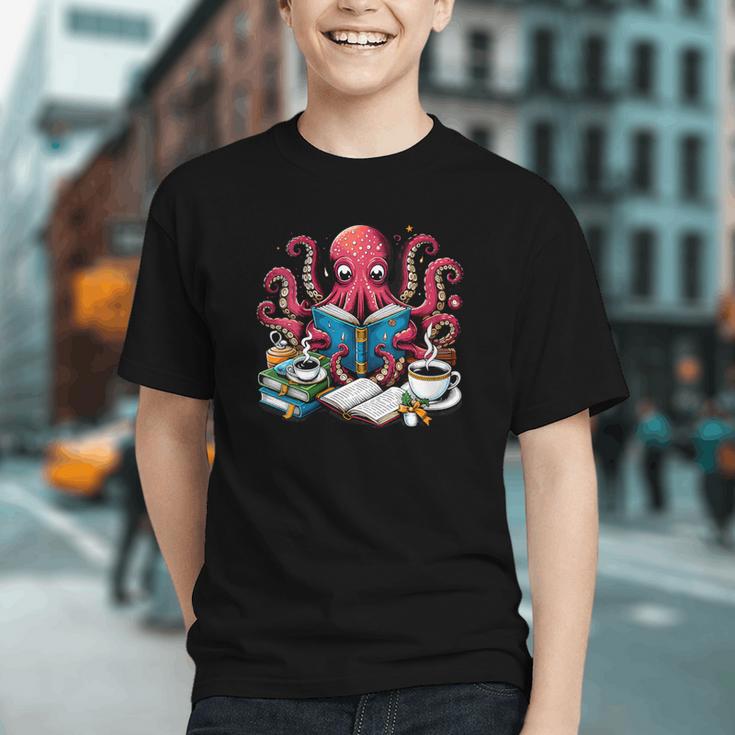 Octopus Reading Book Coffee Lover Bookaholic Bookworm Reader Graphic Youth Octopus Reading Book Coffee Lover Bookaholic Bookworm Reader Graphic Youth