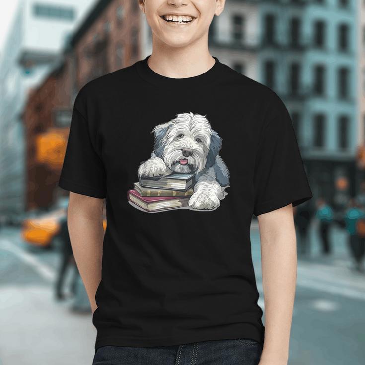 Old English Sheepdog Books Reading Dog Breed Graphic Graphic Youth Old English Sheepdog Books Reading Dog Breed Graphic Graphic Youth