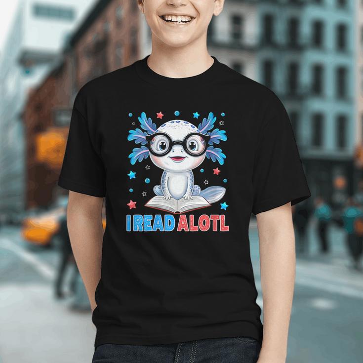I Read Alotl Cute Axolotl Reading Book Lover Graphic Youth