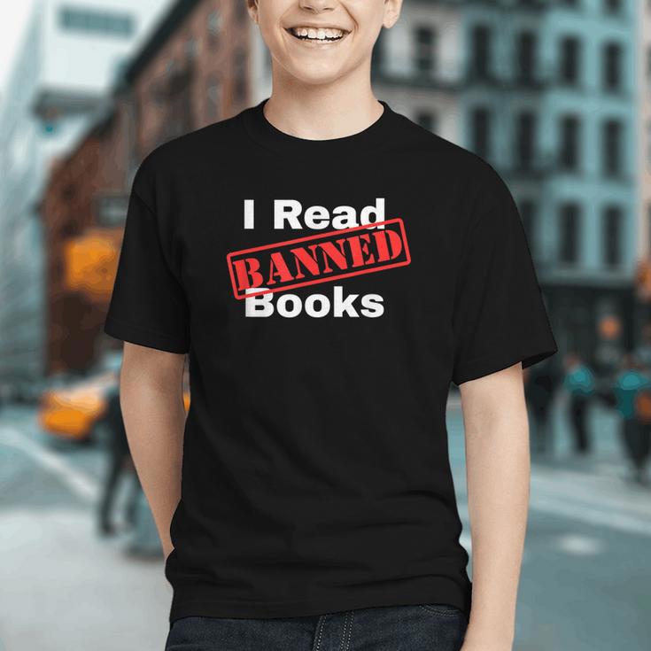 I Read Banned Books Censored Red Stamp Reading Librarian Graphic Youth