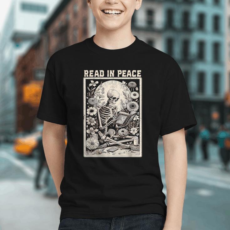 Read In Peace Skeleton Book Lover Bookworm Book Graphic Youth