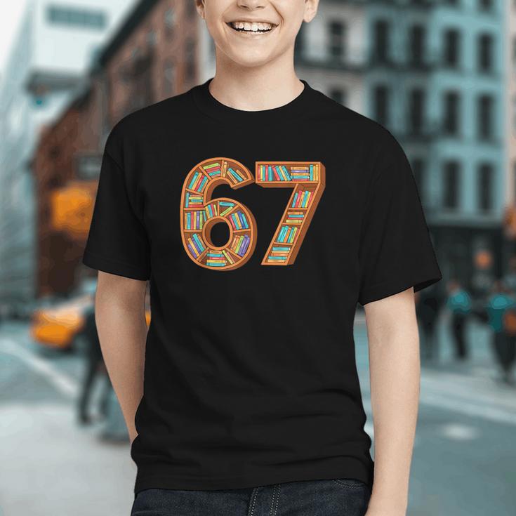 Reading 67 Six Seven Meme Teacher Book Lover Bookshelf Graphic Youth