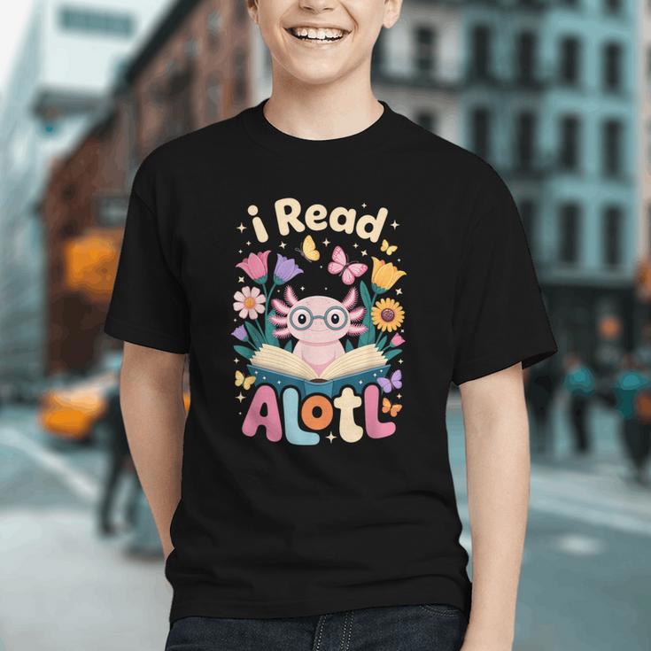 Reading Axolotl Book Lover Wildflowers Graphic Youth