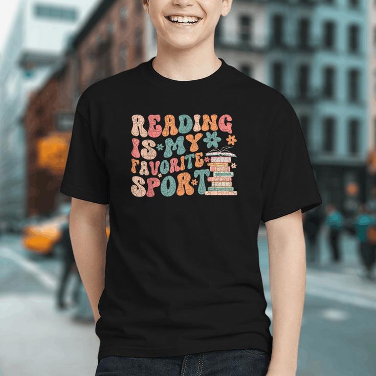 Reading Is My Favorite Sport Retro Groovy Book Lovers Graphic Youth
