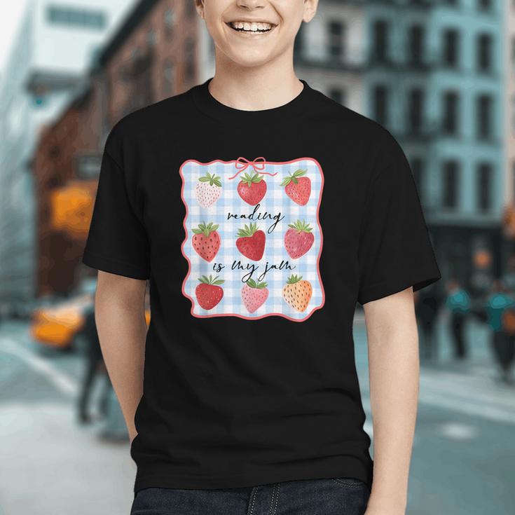 Reading Is My Jam Preppy Stawberry Bookworm Book Lover Nerd Graphic Youth