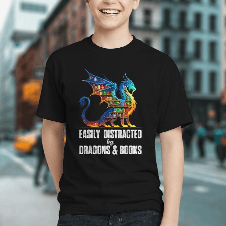 Reading Lover Easily Distracted By Dragons And Books Dragon Graphic Youth