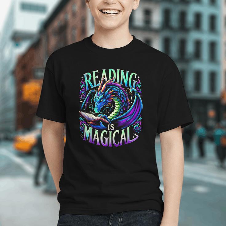 Reading Is Magical Dragon Tee Perfect For Book Lovers Kids Graphic Youth Reading Is Magical Dragon Tee Perfect For Book Lovers Kids Graphic Youth