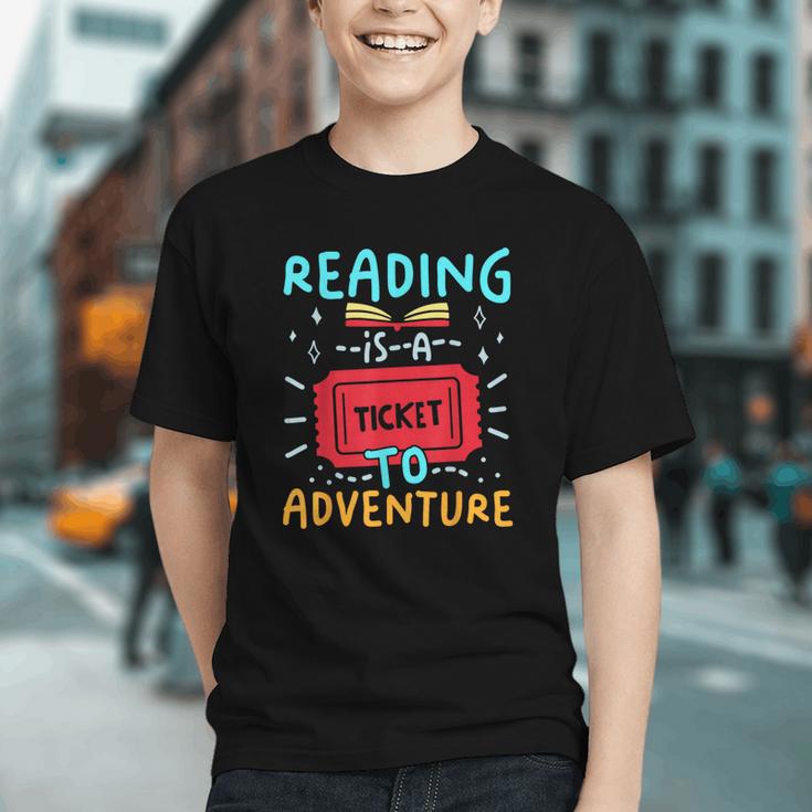 Reading Is A Ticket To Adventure Fun Book Lovers Fun Graphic Youth