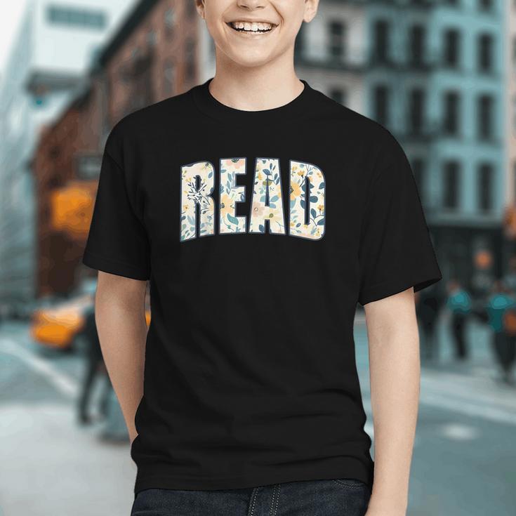 Retro Read Floral Reading Bookworm Librarian Book Lover Graphic Youth