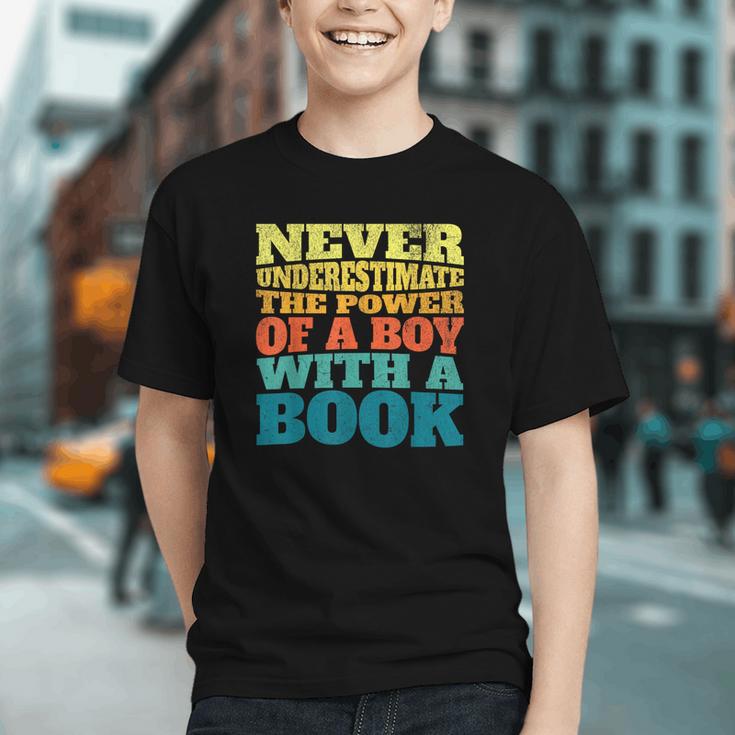 Retro Never Underestimate The Power Of a Boy With a Book Graphic Youth