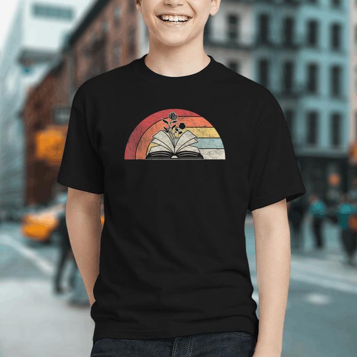 Retro Vintage Wildflowers Book Shirt Book Lover Graphic Youth