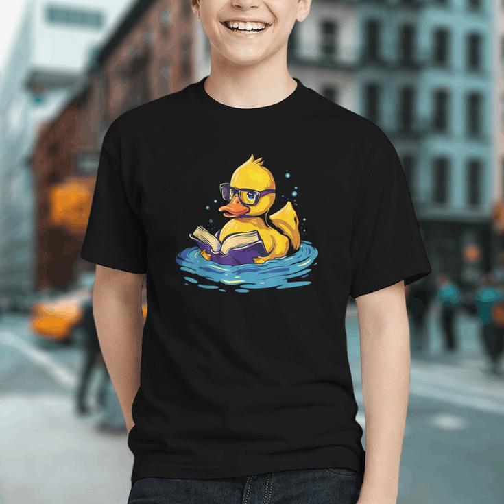 Rubber Duck Reading Book Swim Rubber Duckling Rubber Duckie Graphic Youth