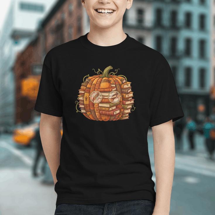Smart Book Pumpkin Retro Fall Teacher Reading Halloween Graphic Youth