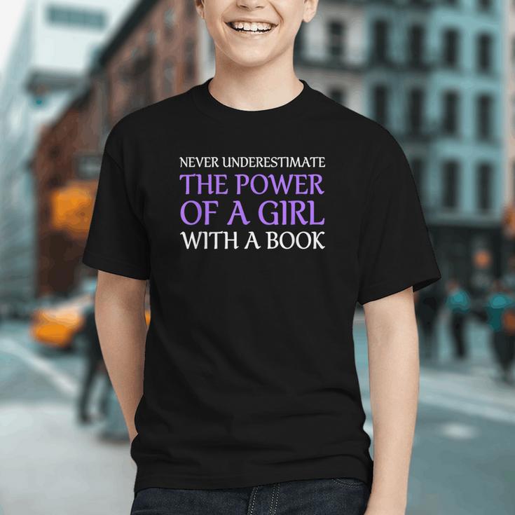 Never Underestimate Girl With A Book Women Inspiration Quote Graphic Youth